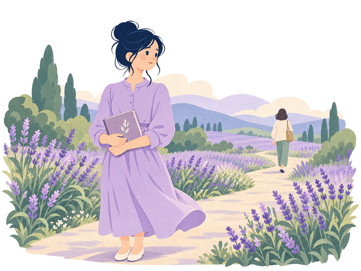 親しかった人との距離が変わり、思い出を抱えて立つ女性