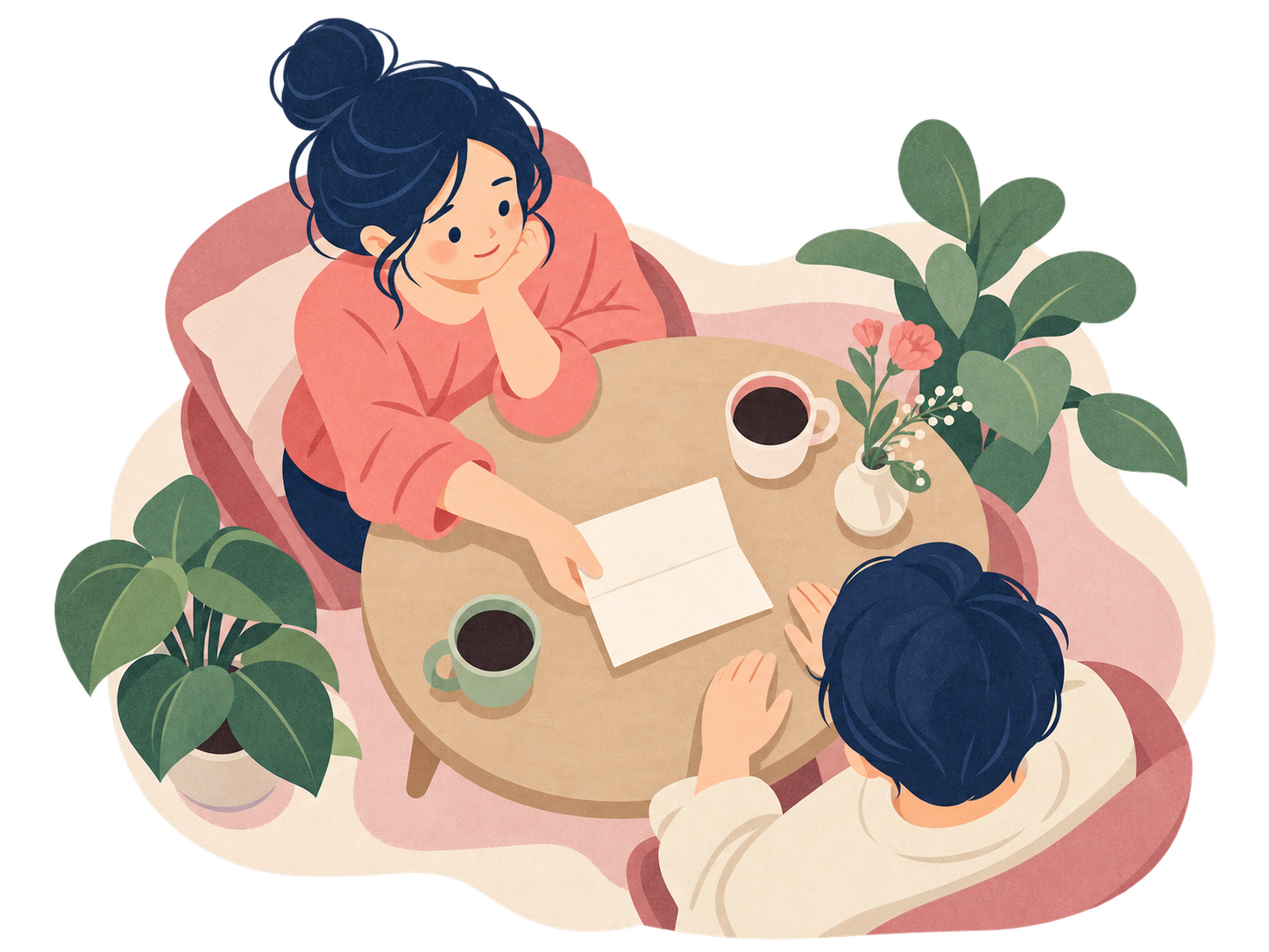 自分の希望を伝えることと、相手の返事を分けて考える手元