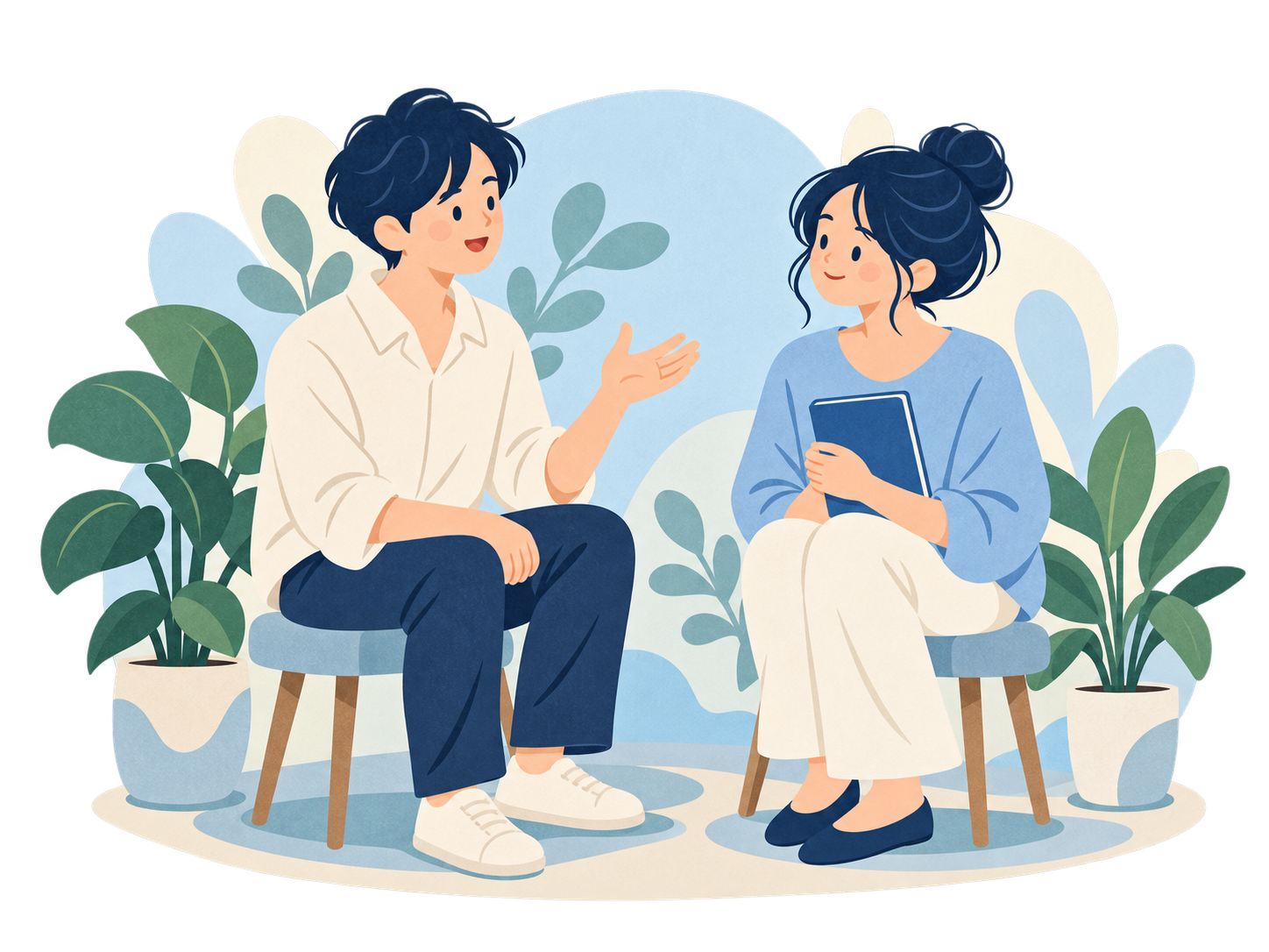 人の意見を聞きながら、自分の考えも大切にする二人