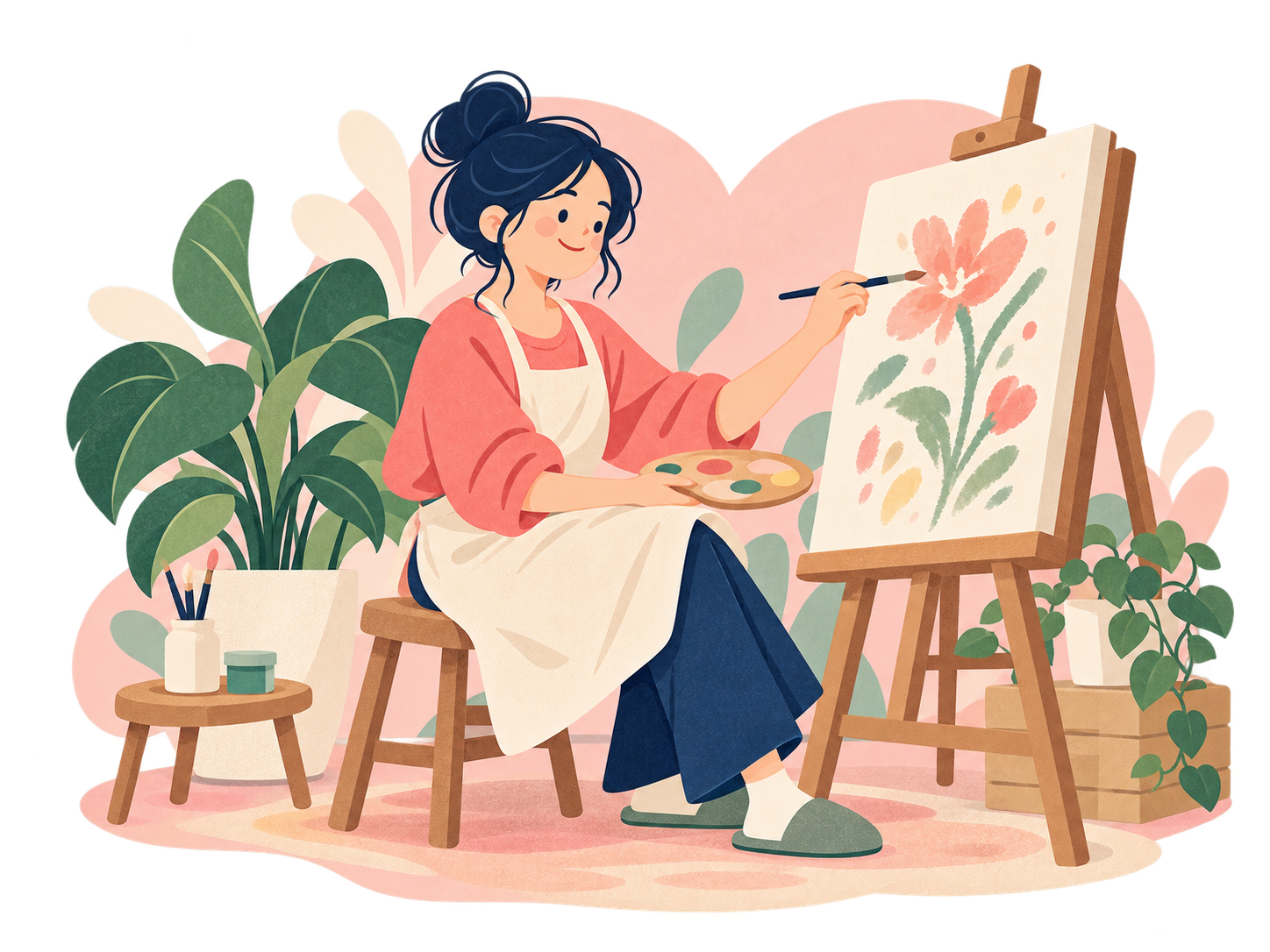 上手になる前から、作る時間を楽しむ女性