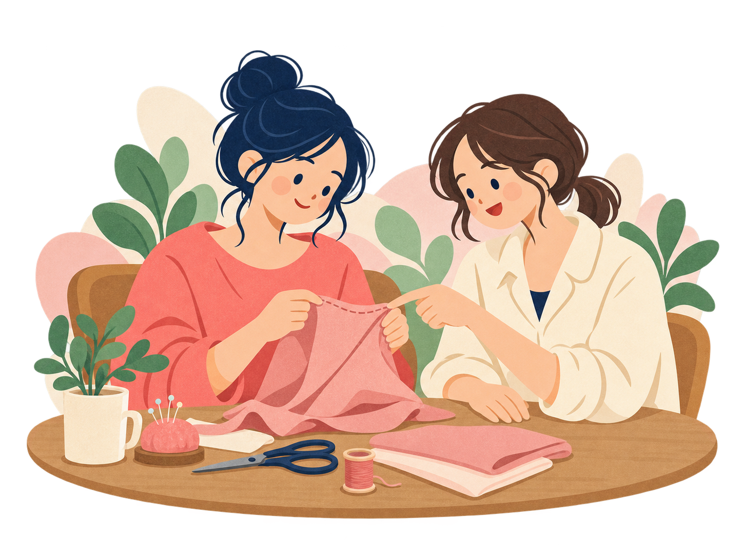 苦手な部分を一人で抱えず、助けを借りる二人