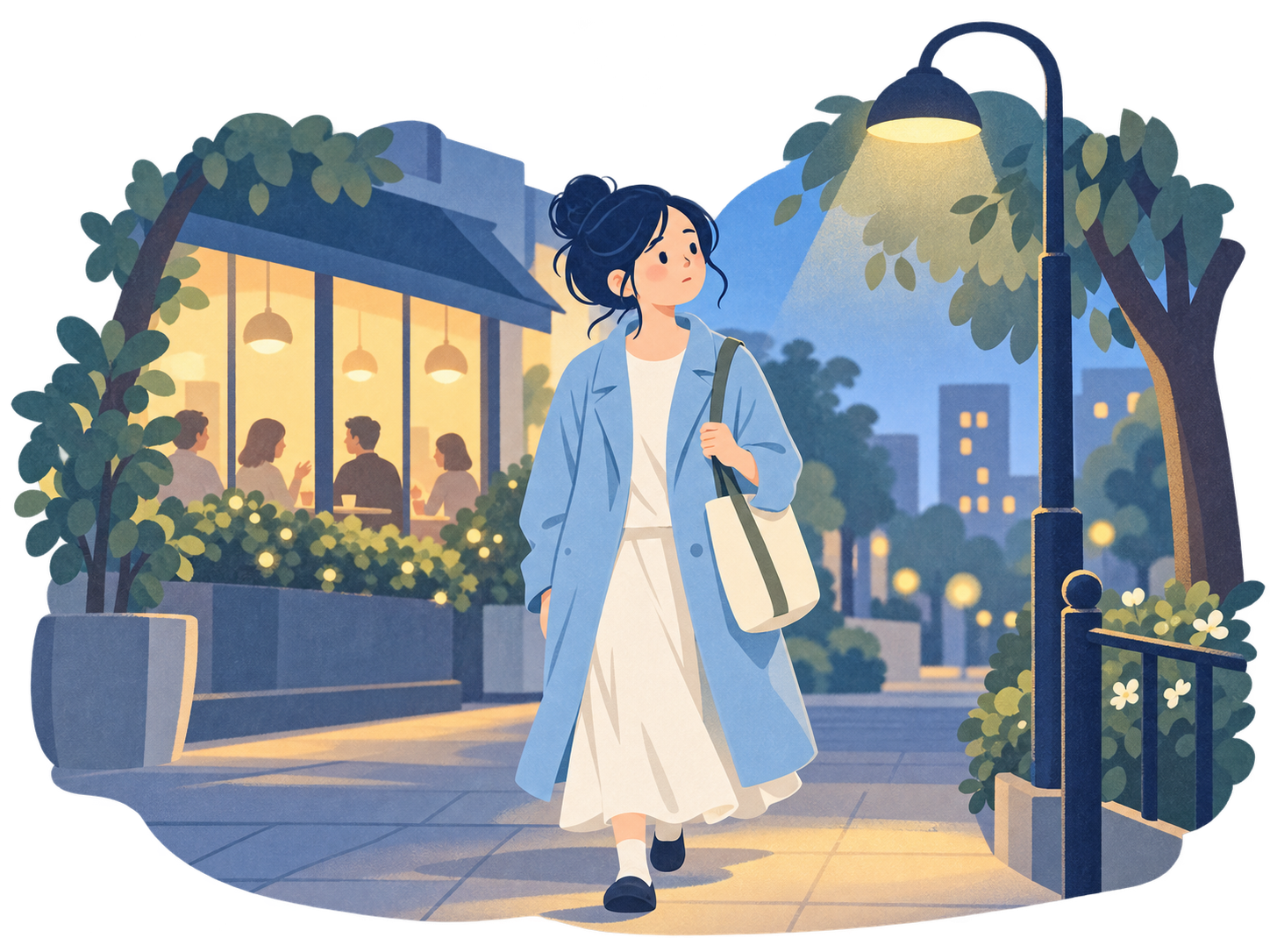 楽しく過ごした帰り道に、寂しさを感じる女性