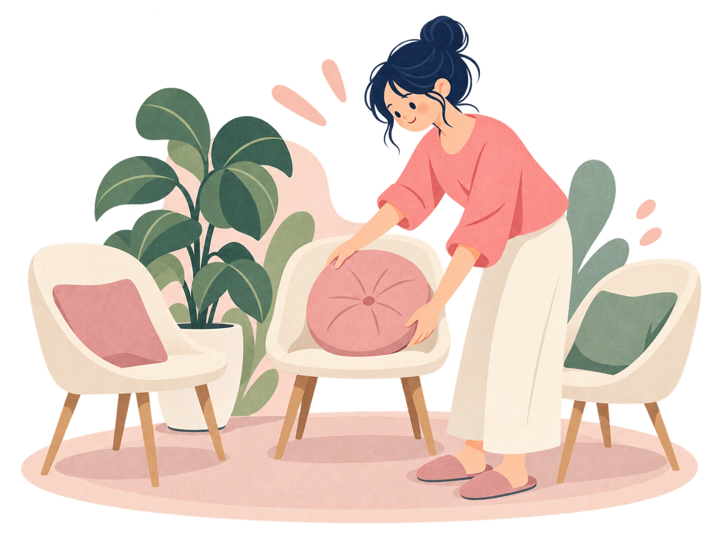 人との関係の中に、自分が無理なく過ごせる場所もつくる女性