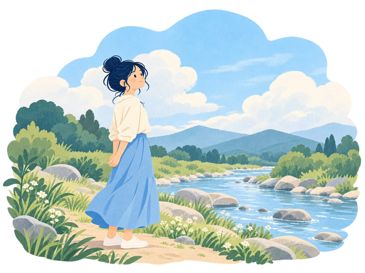 答えが出ないままでも、立ち止まって過ごす女性
