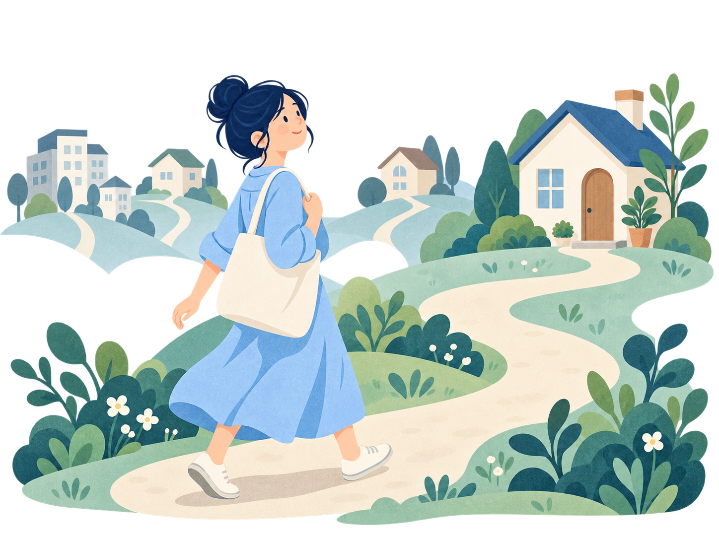 誰かの理想に合わせず、自分の暮らしを選びながら歩く女性